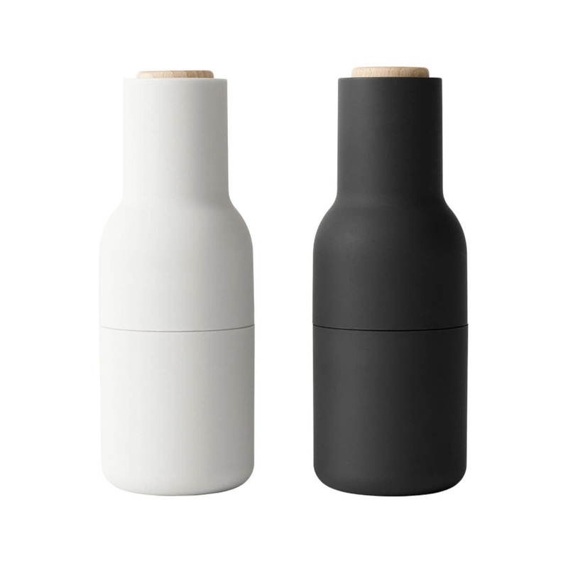Audo 2 Pack Bottle Grinders Beech Top Ash & Carbon
