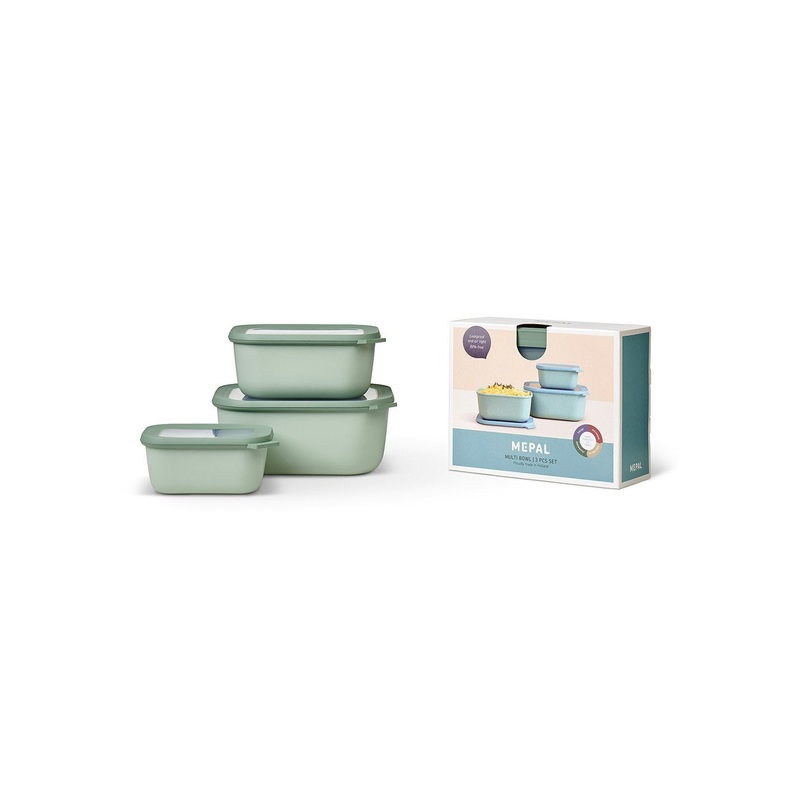 Mepal Set Cirqula Rectangular 3 Pcs (750+1500+3000) - Nordic Sage