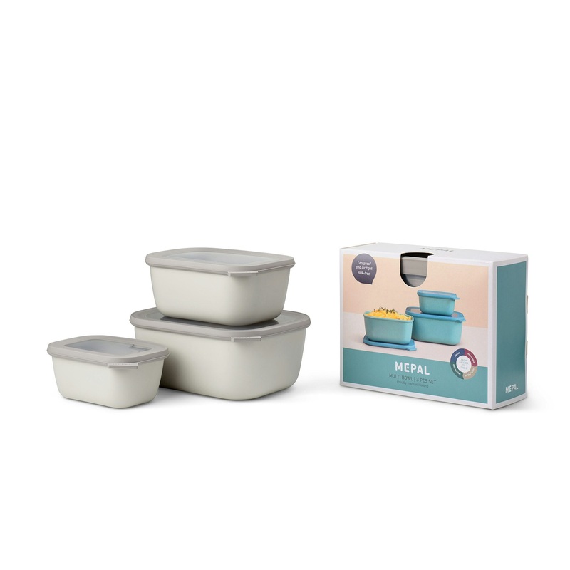 Mepal Set Cirqula Rectangular 3 Pcs (750+1500+3000) - Nordic White