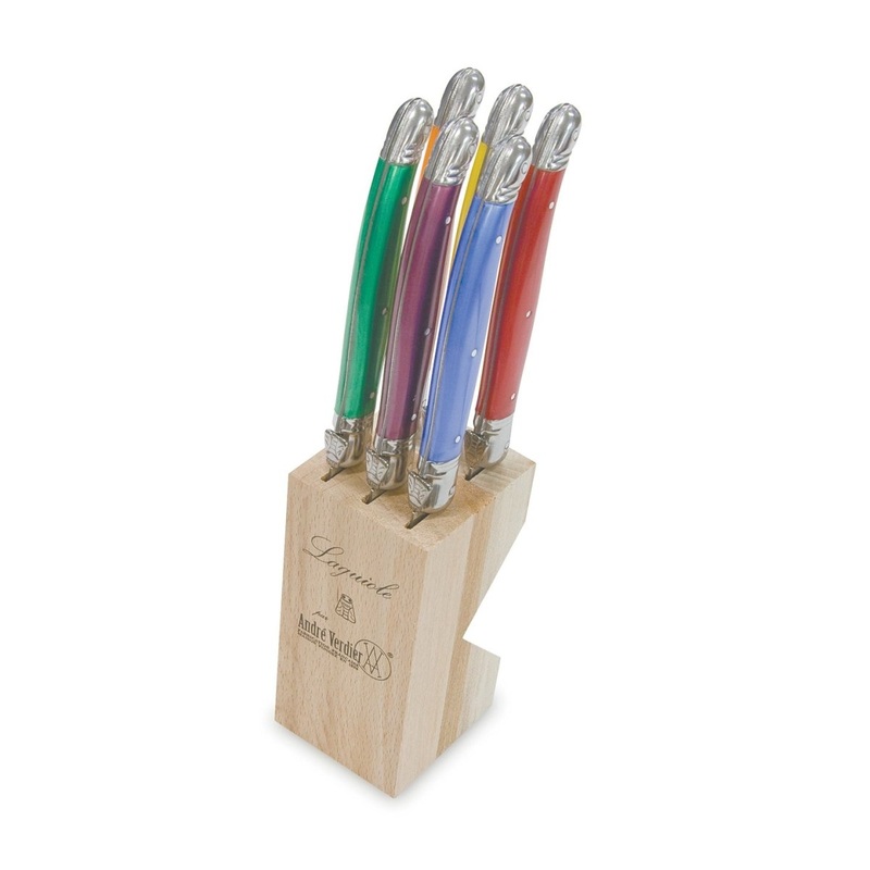 Laguiole Andr Verdier Debutant Set of 6 Mixed Colour Knife Set