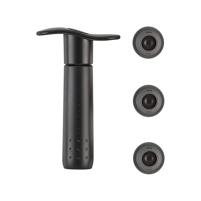 Le Creuset Wine Pump with Stoppers Black