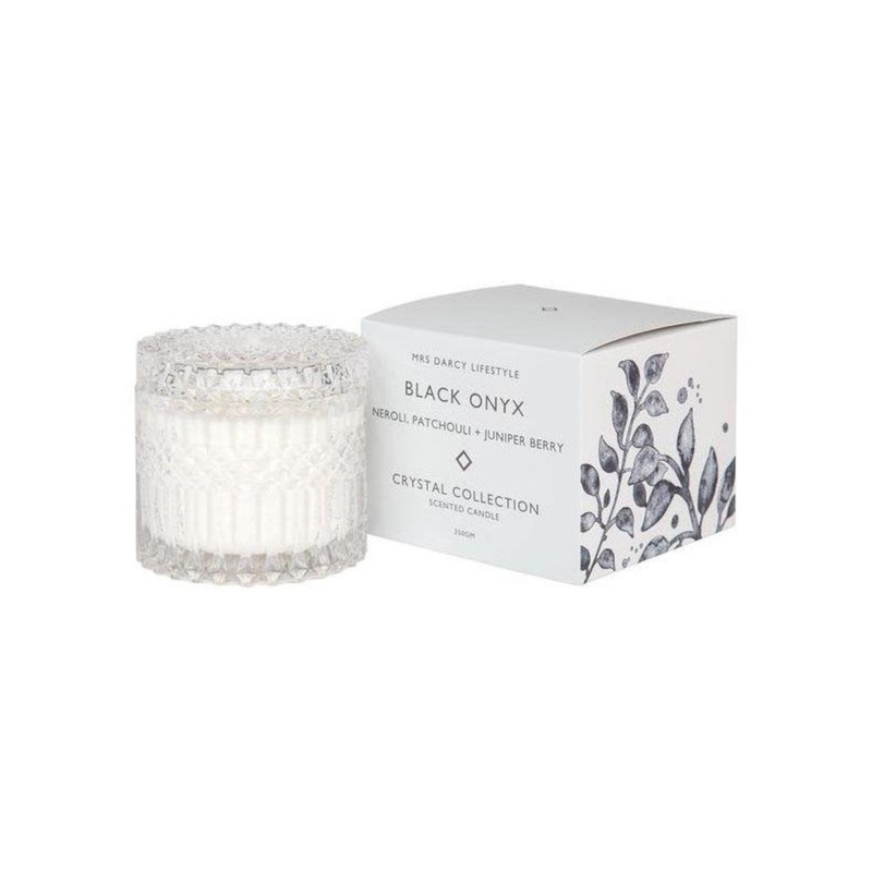 Mrs Darcy Black Onyx Neroli, Patchouli + Juniper Berry Candle 350g