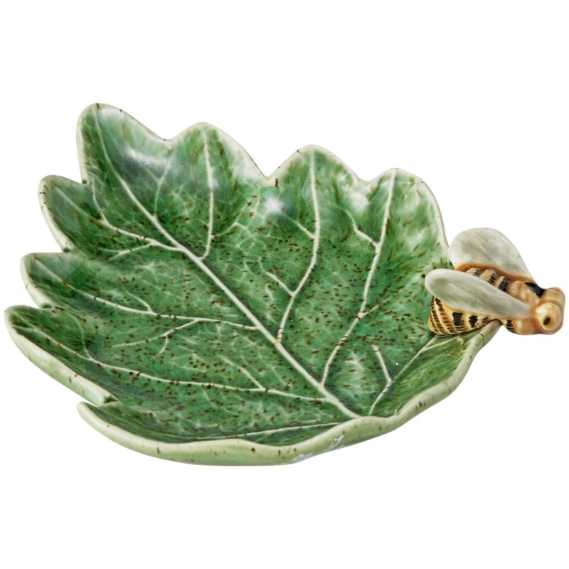Bordallo Pinheiro Green Leaf with Bee Platter 14cm