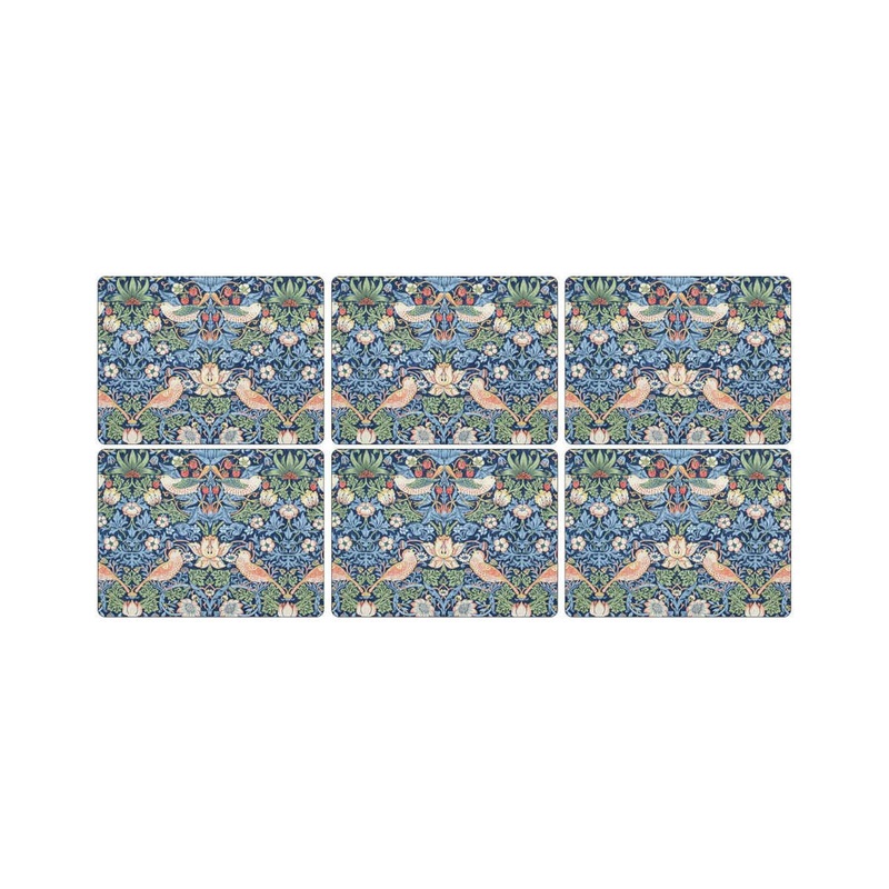 Pimpernel Strawberry Thief Placemats Blue Set of 6