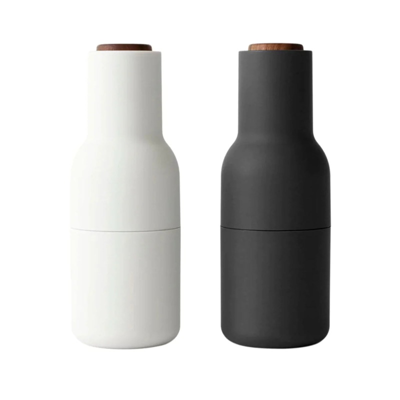 Audo 2 Pack Bottle Grinders Walnut Top Ash & Carbon