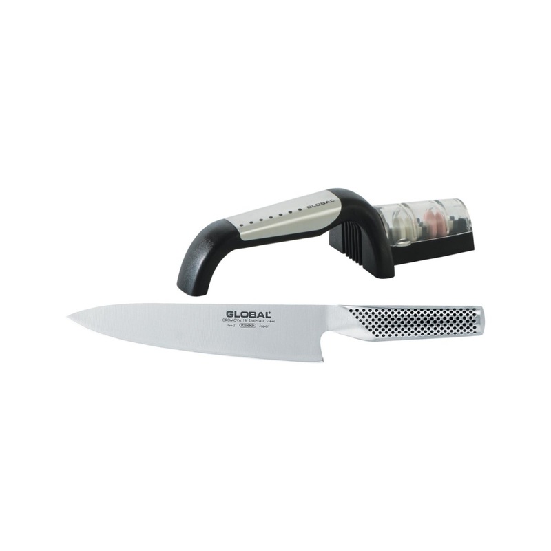 Global Classic Cook's Knife with Sharpener 20cm