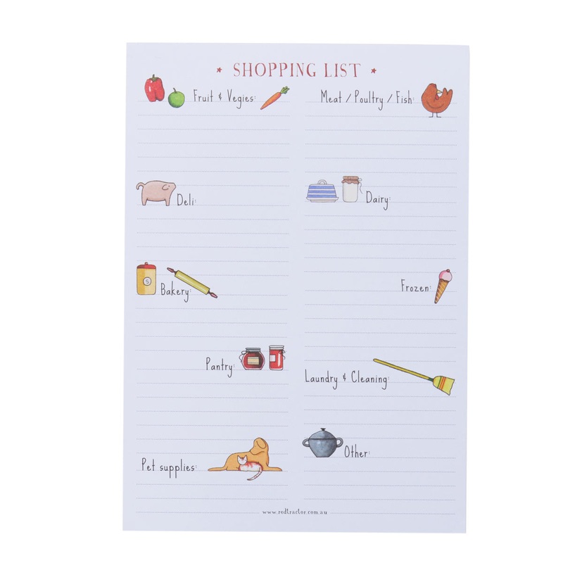 Red Tractor Designs Shopping List