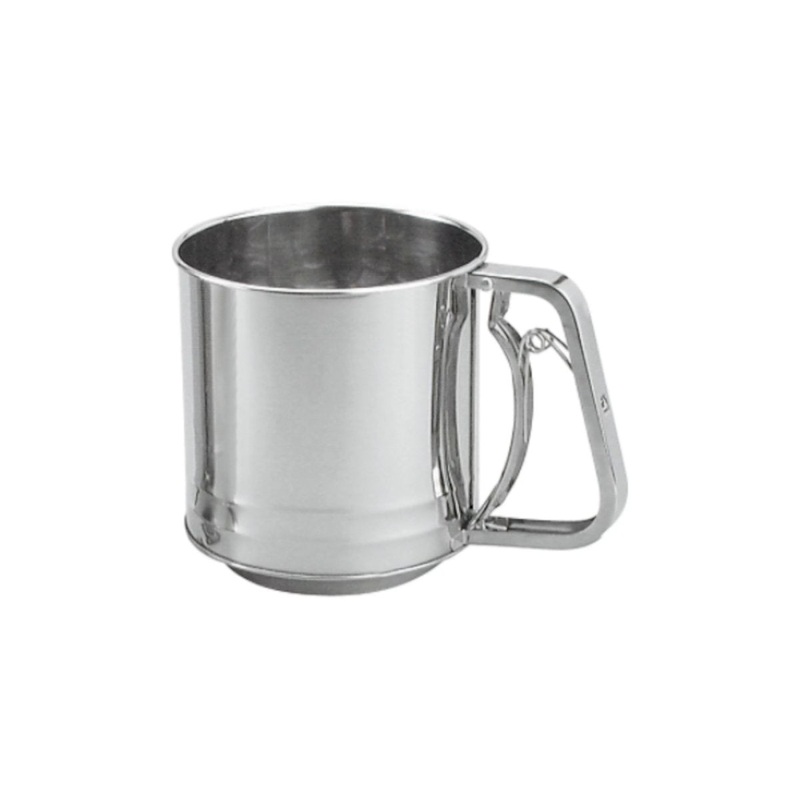 Chef Inox Squeeze Handle Flour Sifter Stainless Steel 5-Cup