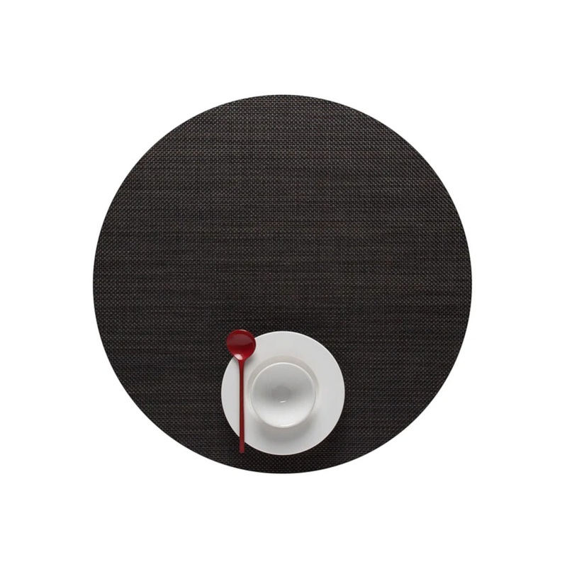 Chilewich Basketweave Round Mini Placemat Espresso