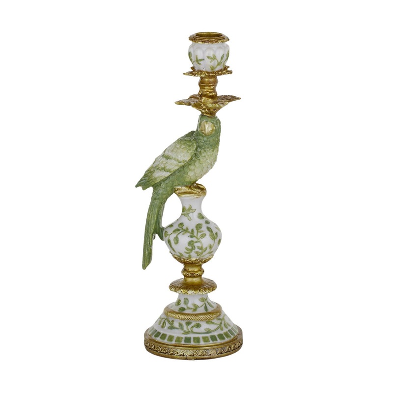 Polly Parrot Candle Holder Green 28cm