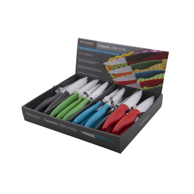 Savannah Ceramic Utility Knife & Sheath Assorted Colours