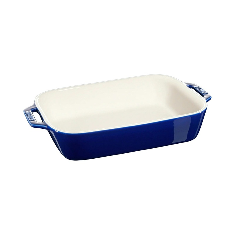 Staub Ceramic Gratin Rectangular Blue - 27 x 20cm