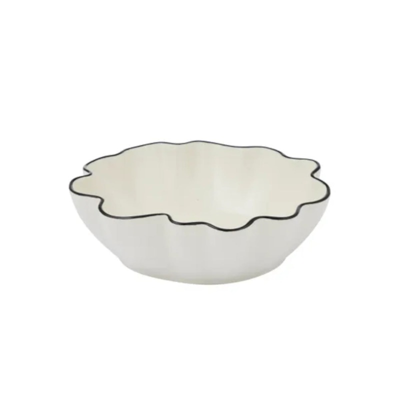 Winslow Ceramic Bowl Ivory & Black 24 x 6cm