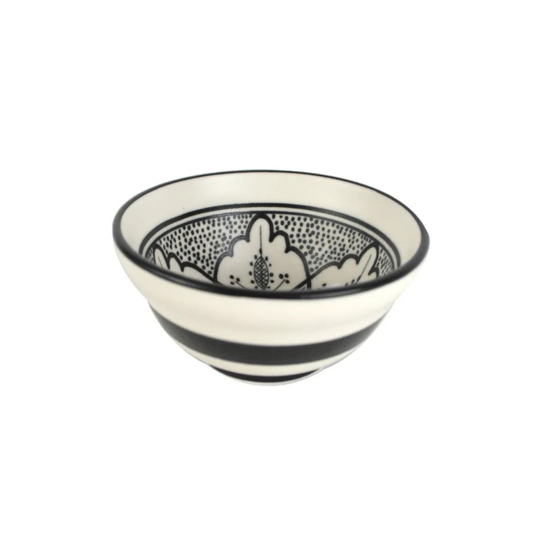 Aleah Ceramic Bowl Black & White  9x9x4cm