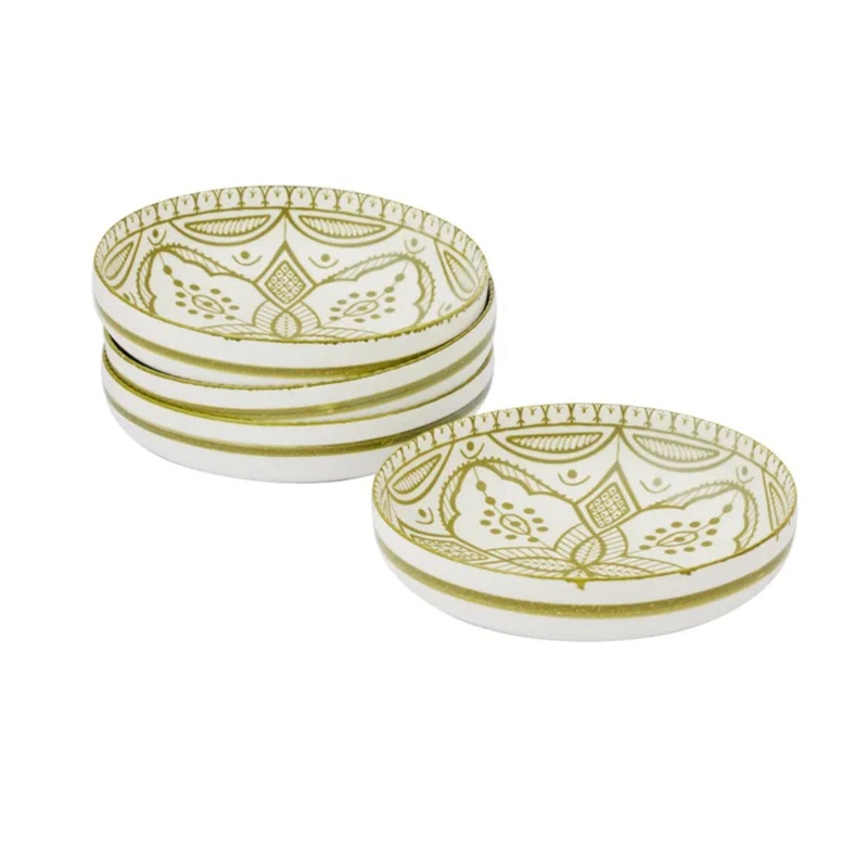 Ava Ceramic Bowl Green 20 x 5cm (Set of 4)