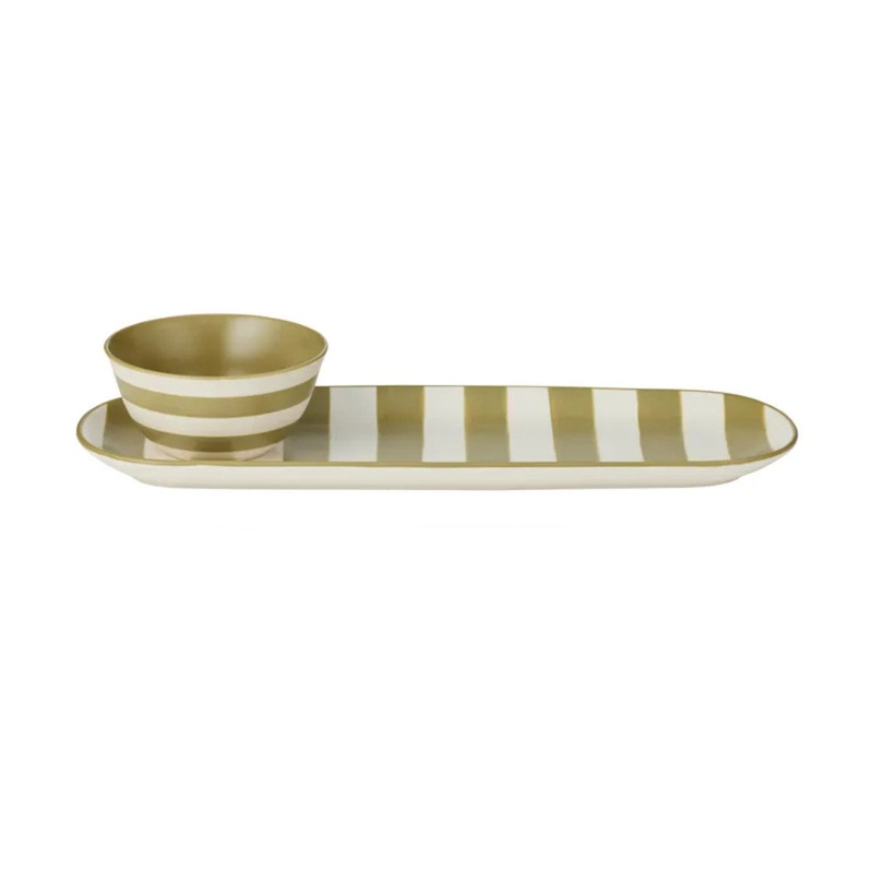 Calypso Ceramic Servingware Olive 2 Piece 36 x 11 x 5cm