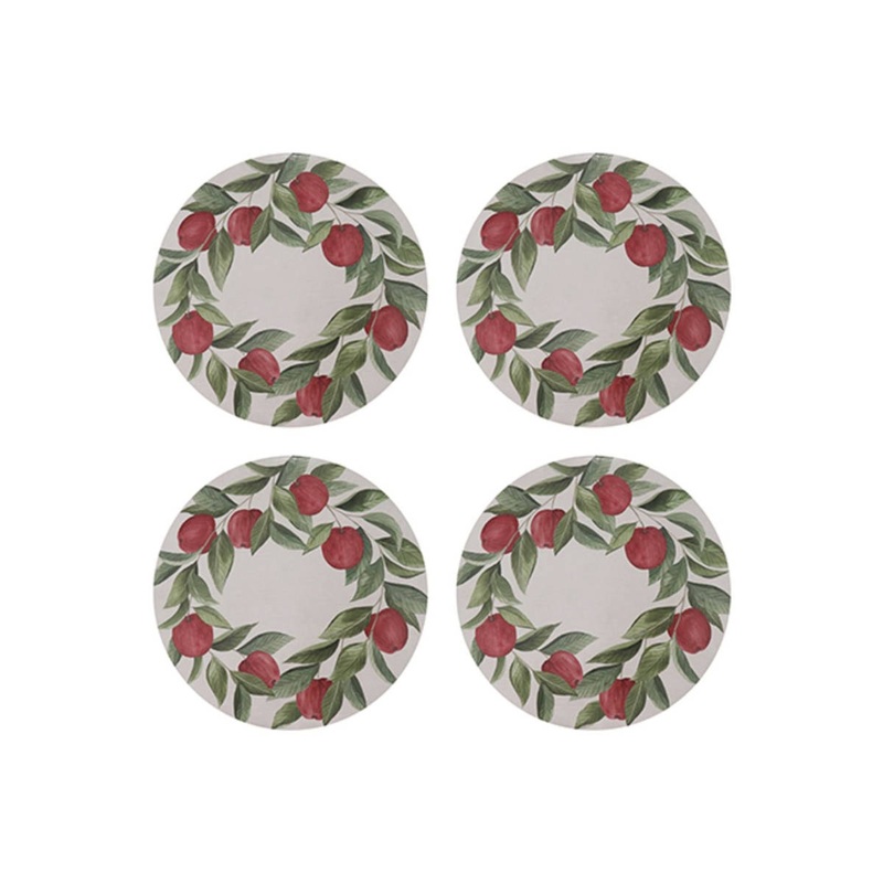 Madras Link Apples Round Coaster 10cm (Set of 4)