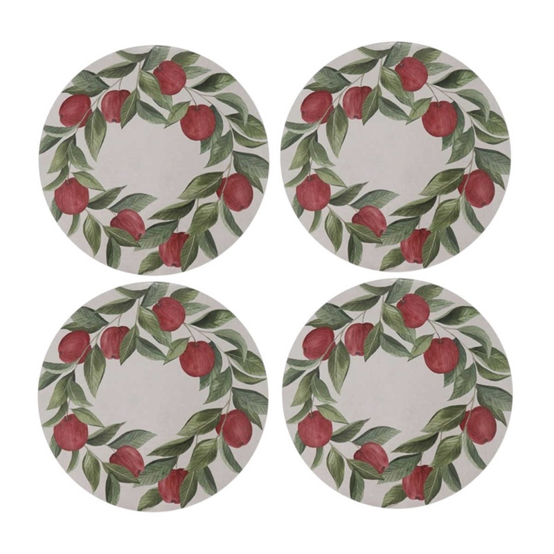 Madras Link Round Placemat Apple Set of 4