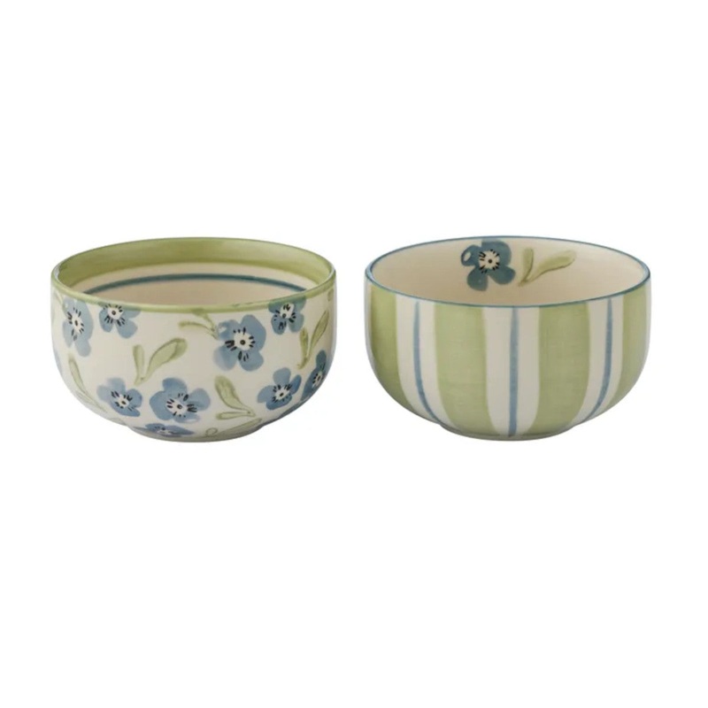 Olga Ceramic Bowl Blue/Olive Assorted 11.5 x 6cm