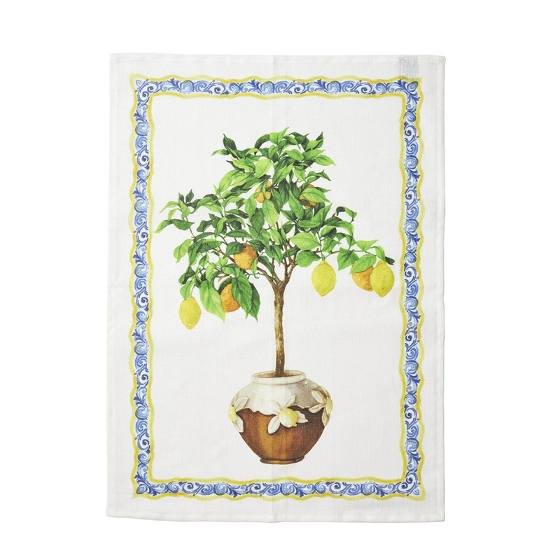 Tessitura Toscana Telerie Decoro Limonaia Tea Towel 50cm x 70cm