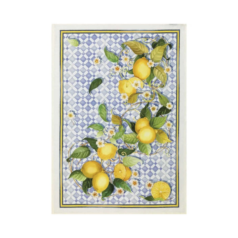 Tessitura Toscana Telerie Limone Sevillana Linen Tea Towel 50cm x 70cm