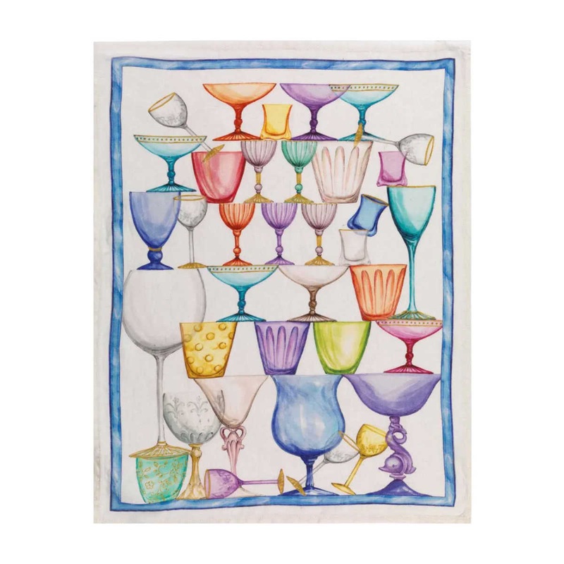 Tessitura Toscana Telerie Tea towel Crystal Blu 50 x 70cm