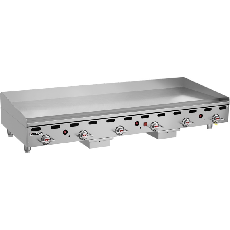 Vulcan 972RX-30 Countertop Heavy Duty Gas Griddle w/ 6 Snap-Action Thermostatic Controls and Extra Deep Plate 72" NG - 162,000 BTU