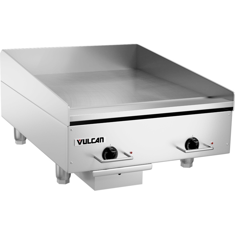 Vulcan HEG24E Countertop Heavy Duty Electric Griddle with Snap-Action Thermostatic Controls 24" - 208v/60/3