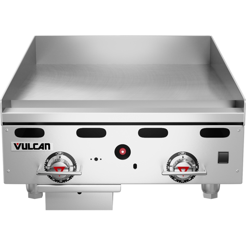 Vulcan MSA24-30 Countertop Natural Gas Griddle w/ 2 Snap Action Thermostatic Controls and Extra Deep Plate 24" - 54,000 BTU
