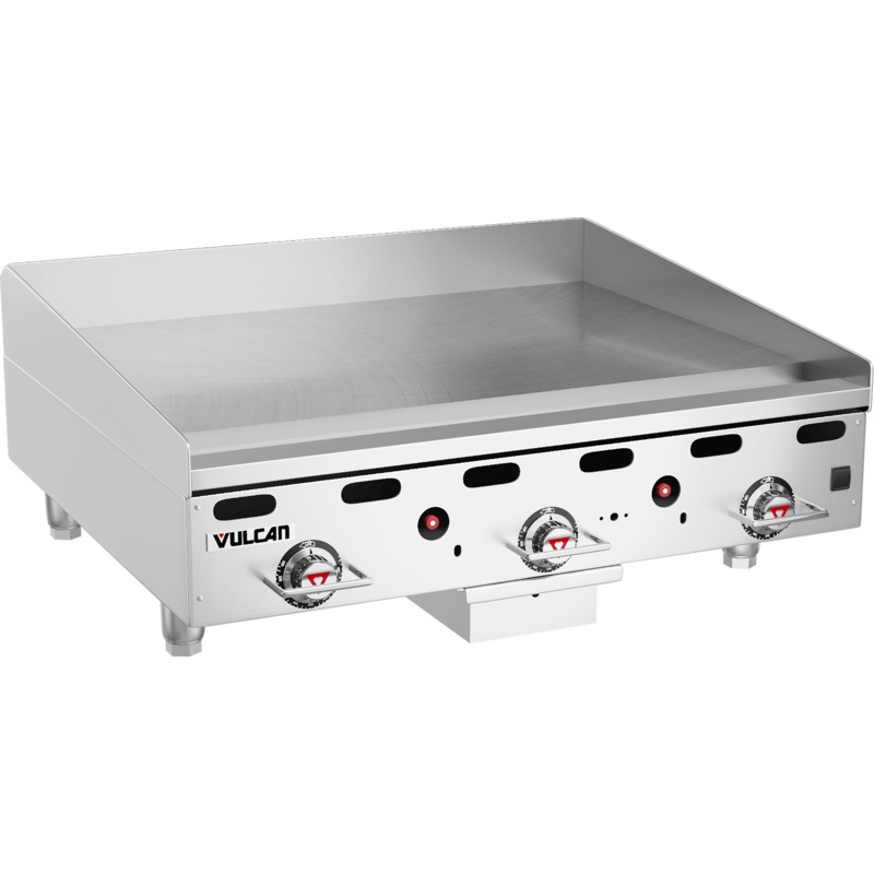 Vulcan MSA36-30 Countertop Natural Gas Griddle w/ 3 Snap Action Thermostatic Controls and Extra Deep Plate 36" - 81,000 BTU