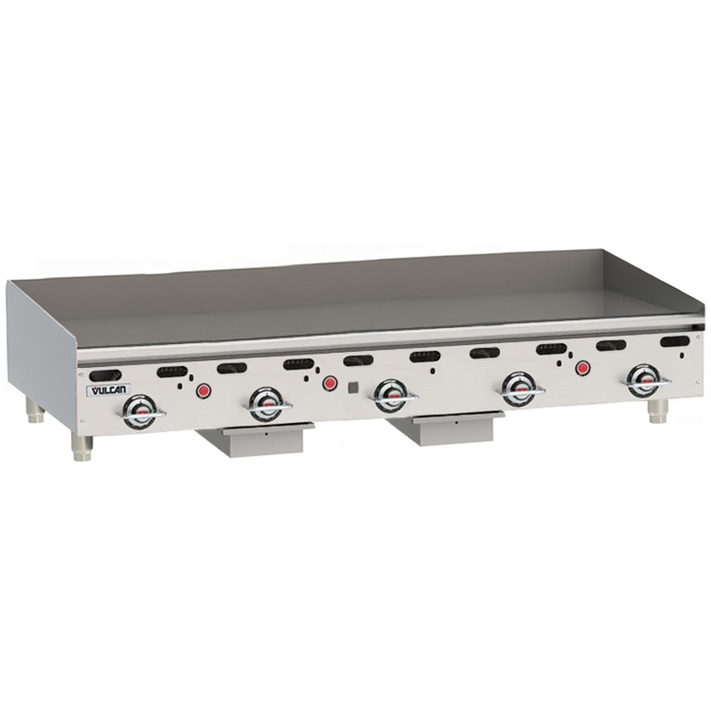 Vulcan MSA60-101 Countertop Natural Gas Griddle w/ 5 Snap Action Thermostatic Controls 60" - 135,000 BTU