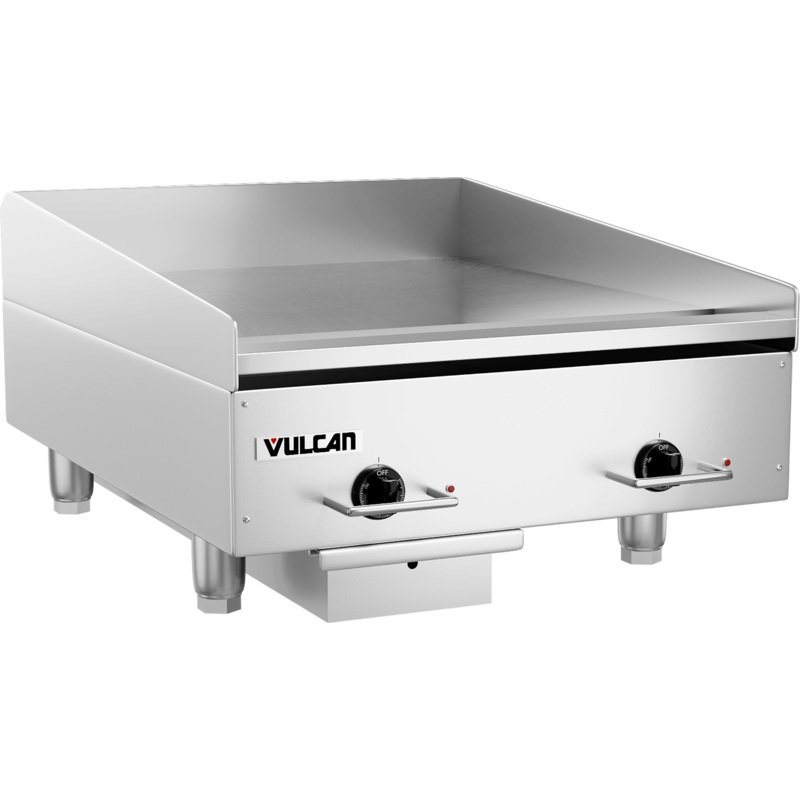 Vulcan RRE24E Countertop Electric Griddle with Rapid Recovery Plate and Snap-Action Thermostatic Controls 24" - 208v/60/3