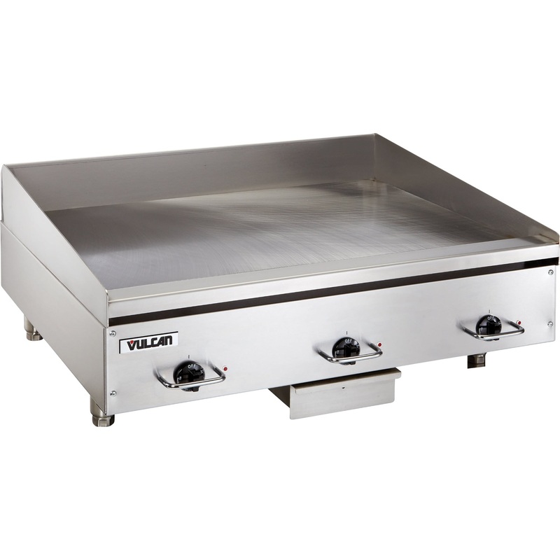Vulcan RRE36E Countertop Electric Griddle with Rapid Recovery Plate and Snap-Action Thermostatic Controls 36" - 208v/60/3