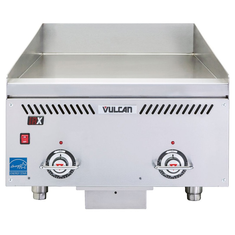 Vulcan VCCG24-AR Countertop Heavy Duty Natural Gas Griddle w/ 2 Atmospheric Burners & Chrome Plate 24" - 60,000 BTU