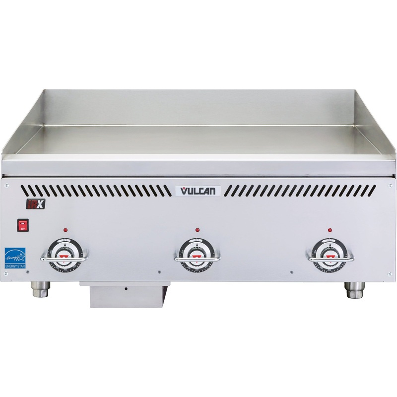 Vulcan VCCG36-AS Countertop Heavy Duty Natural Gas Griddle w/ 3 Atmospheric Burners & Steel Plate 36" - 90,000 BTU