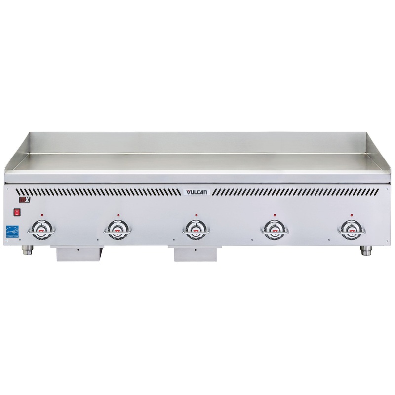 Vulcan VCCG60-AC Countertop Heavy Duty Natural Gas Griddle w/ 5 Atmospheric Burners & Rapid Recovery Composite Plate 60" - 150,000 BTU