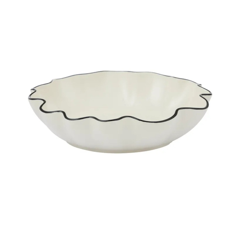 Winslow Ceramic Bowl Ivory & Black 30 x 7cm