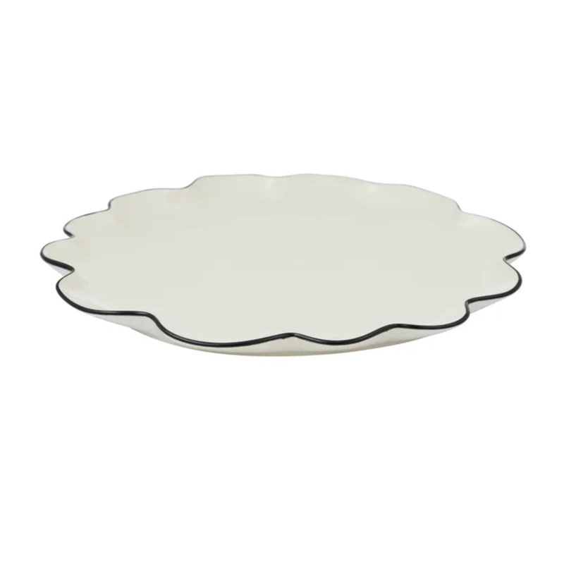 Winslow Ceramic Plate Ivory & Black 35 x 2cm