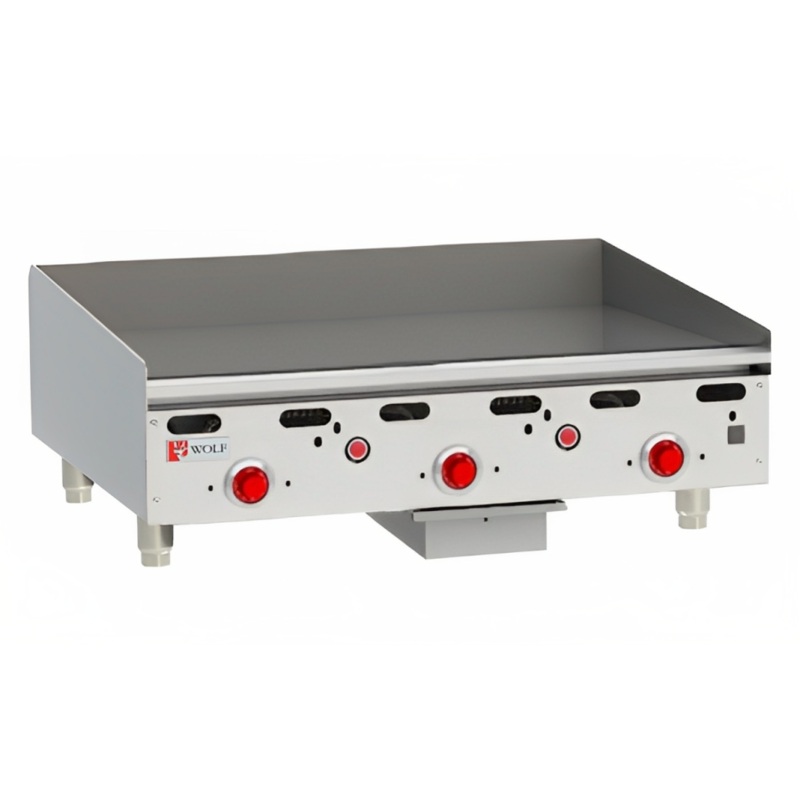 Wolf ASA36 - Countertop Heavy Duty Gas Griddle w/ Three Snap-Action Thermostatic Controls 36" NG - 81,000 BTU