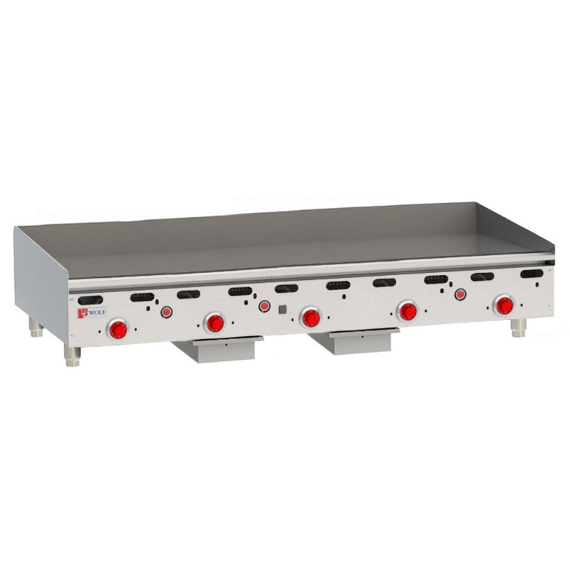 Wolf ASA60-30 - Countertop Heavy Duty Gas Griddle w/ 5 Snap-Action Thermostatic Controls & Extra Deep Plate 60" NG - 135,000 BTU