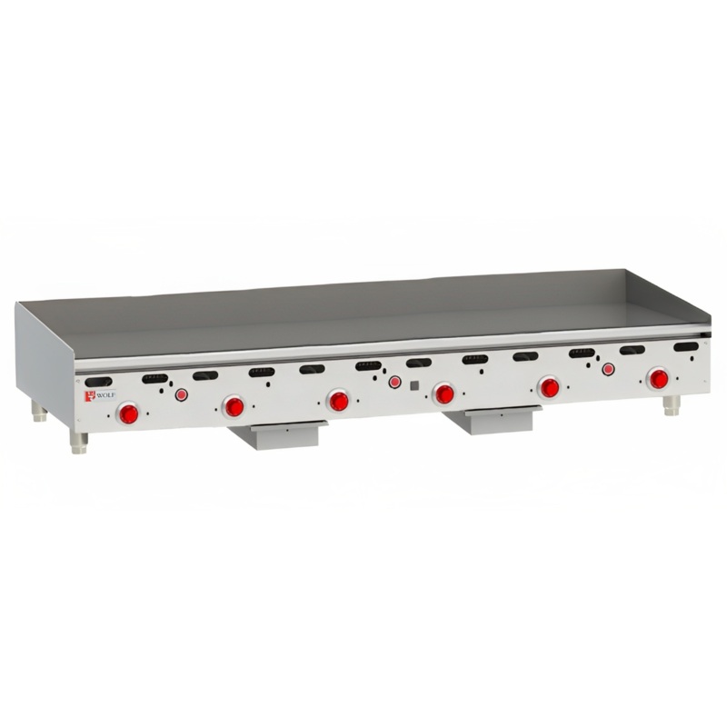 Wolf ASA72 - Countertop Heavy Duty Gas Griddle with Snap-Action Thermostatic Controls 72" NG - 162,000 BTU