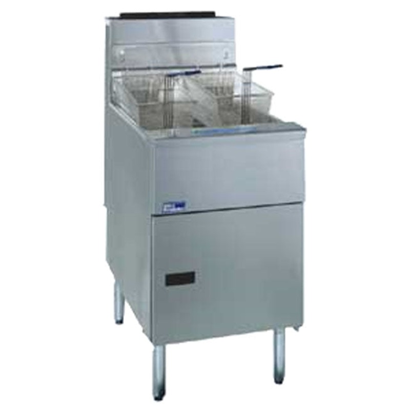 Pitco SG18-S Solstice Natural Gas Floor Fryer w/ Millivolt Controls 70-90 lbs./cap - 140,000 BTU