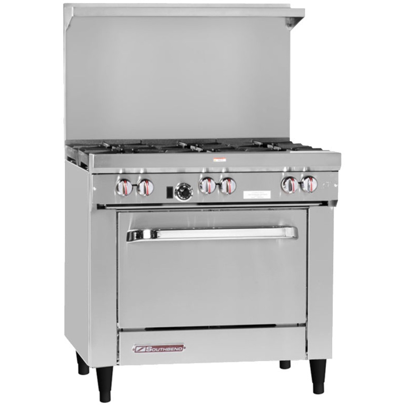 Southbend S36D-NG S-Series Restaurant Natural Gas Range with 6 Open Burners & Standard Oven 36" NG - 203,000 BTU