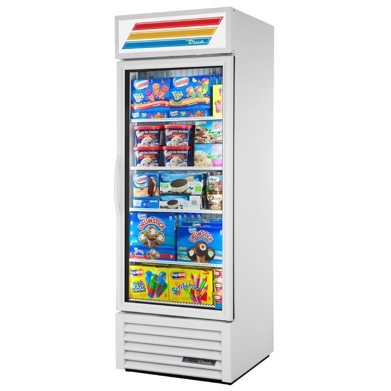 True GDM-23F-HC~TSL01 White 1 Glass Swing Door Merchandiser Freezer 27" - 23 cu. ft.- 115v