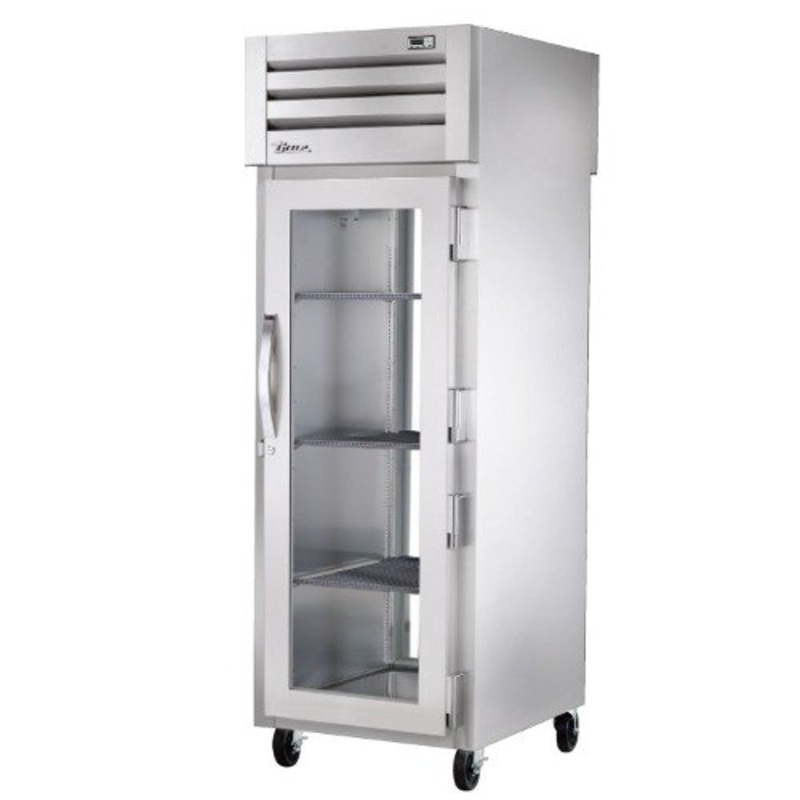True STR1RPT-1G-1G-HC Spec Series 1-Section Glass Door Front / Glass Door Rear Pass-Thru Refrigerator 27" - 31 cu. ft. - 115v