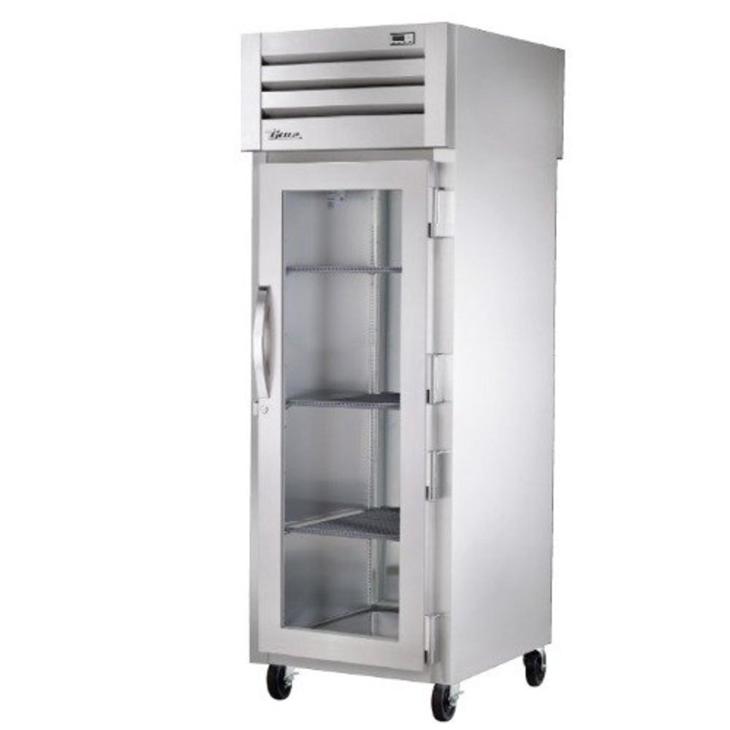 True STR1RPT-1G-1S-HC Spec Series 1-Section Glass Door Front / Solid Door Rear Pass-Thru Refrigerator 27" - 31 cu. ft. - 115v