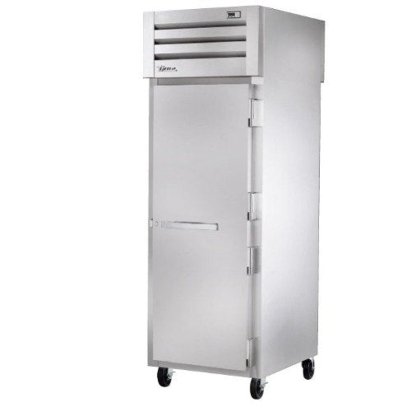 True STR1RPT-1S-1G-HC Spec Series 1-Section Solid Door Front / Glass Door Rear Pass-Thru Refrigerator 27" - 31 cu. ft. - 115v