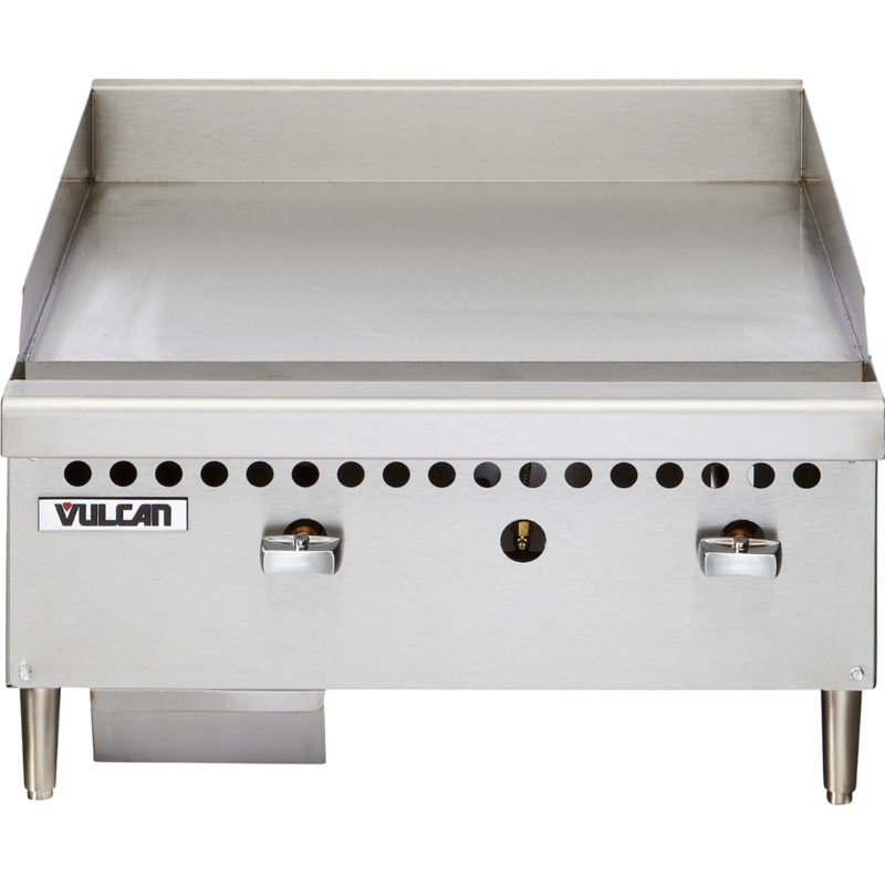 Vulcan VCRG24-T1 - Countertop Gas Griddle w/ 2 Snap Action Thermostatic Controls 24" NG - 50,000 BTU