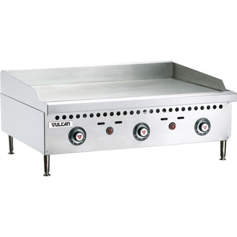 Vulcan VCRG36-T1 - Countertop Gas Griddle w/ 3 Snap Action Thermostatic Controls 36" NG - 75,000 BTU