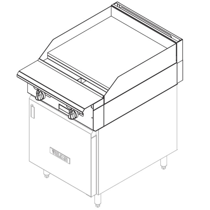 Vulcan VGM24 - V Series Heavy Duty Range Manual Gas Griddle Modular 24" - 60,000 BTU